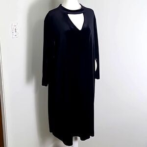 Boutique Black Velvet Dress with Choker & Cut-out, Size 3X,  NWT